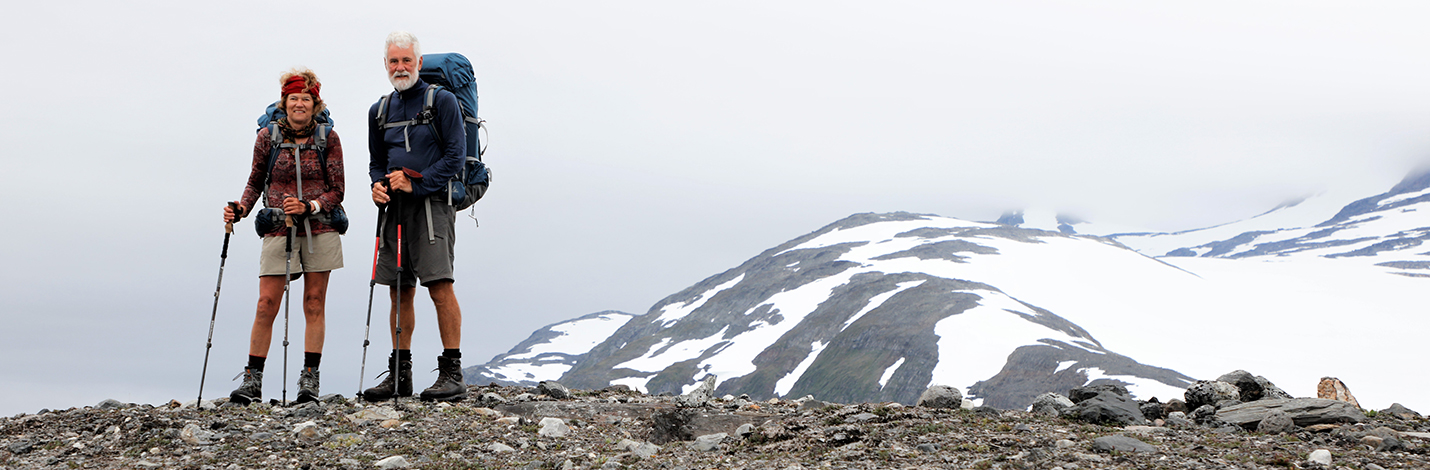 Man hiking in the hills